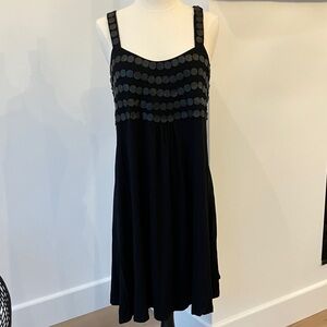 Vertigo Paris Black Sleeveless Dress with leather dot detail